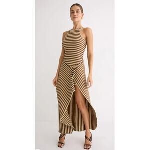 Nanushka Aliki Multicolored Stripe  Midi Dress Size S